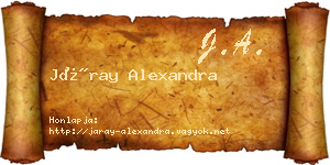 Járay Alexandra névjegykártya